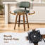 Tabourets de comptoir pivotants rembourrés en cuir de polyuréthane de style Mid-Century avec dossier courbé en bois-984185777-984185781