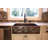 33" Hammered Copper Apron Front Single Basin Kitchen Sink w/ Scroll Design and Nickel Background