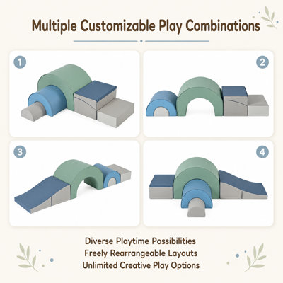Modular Soft Play Set - 5-Piece Crawling & Climbing Blocks For Daycare & Home Playroom
