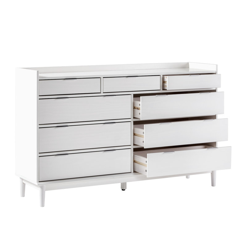 Commode double 9 tiroirs Gheorghe, Blanc / robuste