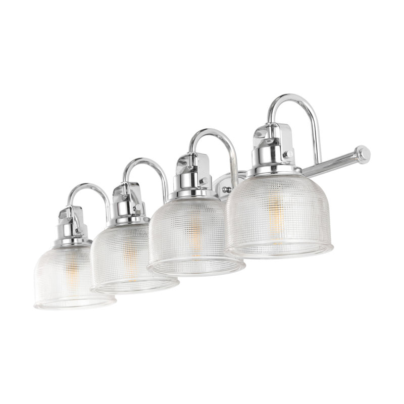 Éclairage pour meuble-lavabo à DEL en métal / verre Gilcrease, Chrome chrome, 4