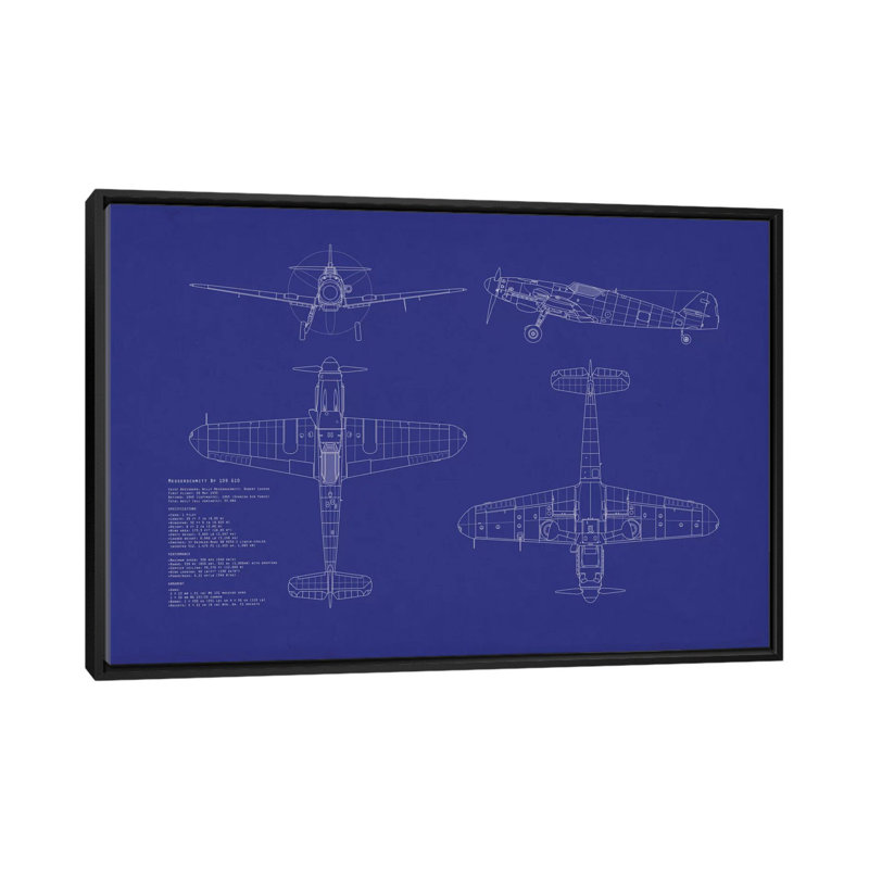 « messerschmitt bf 109 g-10 », impression sur toile tendue, H 18 po x l 26 po x P 1,5 po, Toile avec cadre noir, Pas de tapis