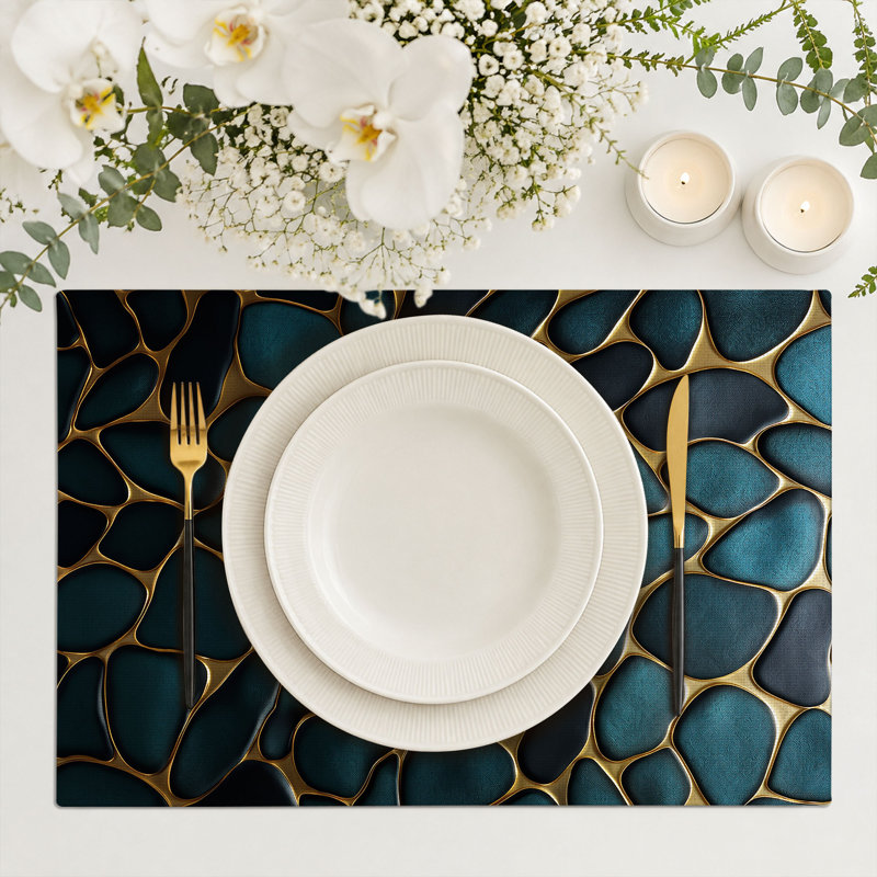 4-Piece Polyester Rectangle Dining Table Placemat
