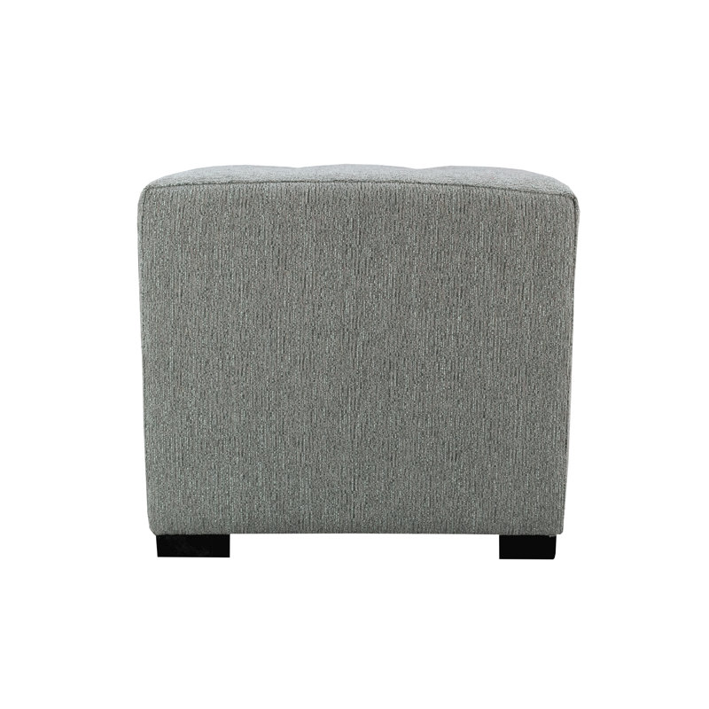 Hadlee Upholstered Ottoman, Smoke Polyester Blend