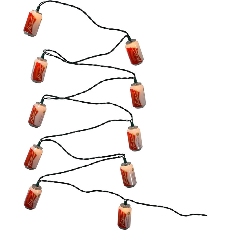 Kurt Adler Indooroutdoor String 10-Light Set, Budweiser Can Light Set, 11.5 Feet