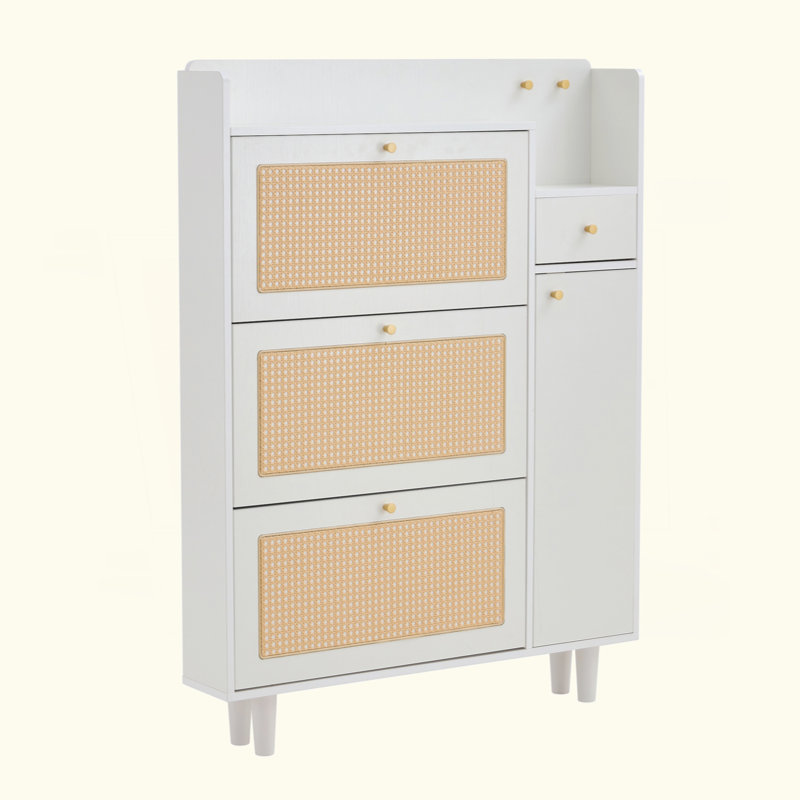 Modern Minimalist Storage Cabinet, Japanese Rattan Shoe Cabinet, Bed Top Cabinet, Small Home Furniture. Suitable For Corridors And Living Rooms