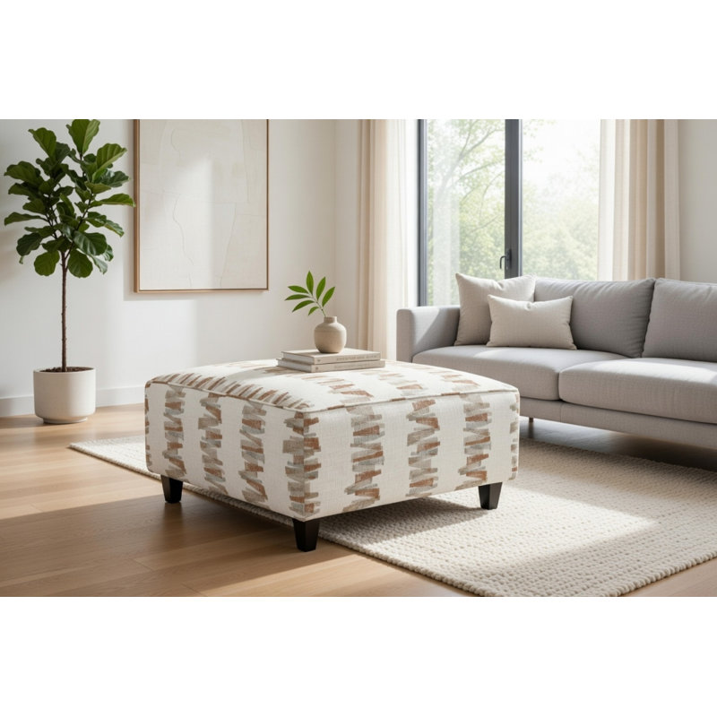 Reigate Floral Cocktail Ottoman, Modish Desert Polyester Blend