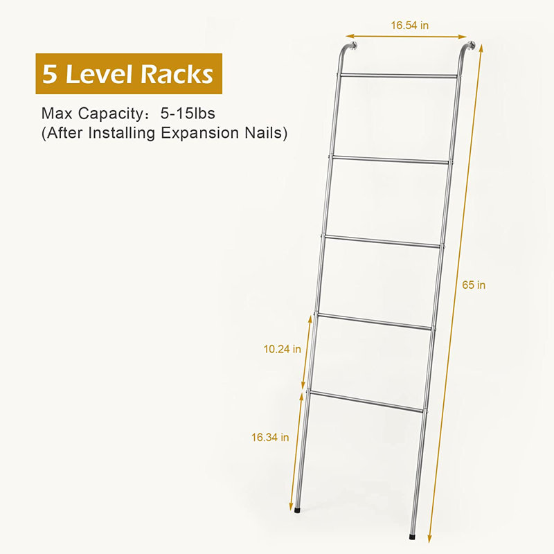 65" Blanket Ladder, Silver