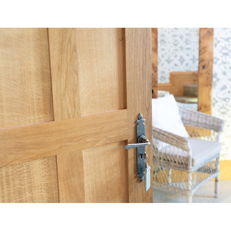 Cromwell Lock Door Handle, Pewter Patina