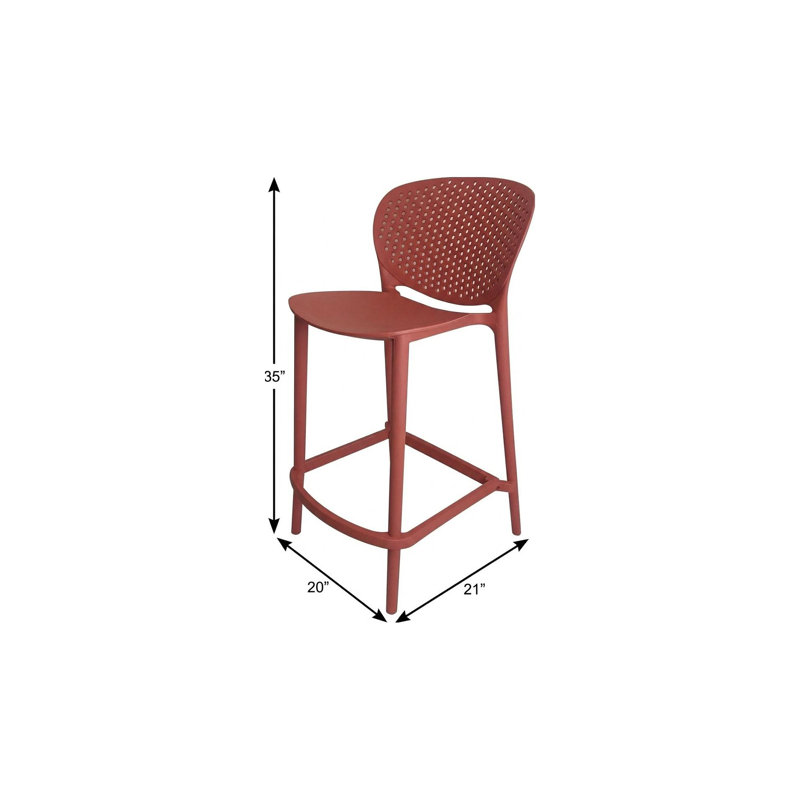 Anferny Counter Stool, Orange, Counter Stool (26" Seat Height)