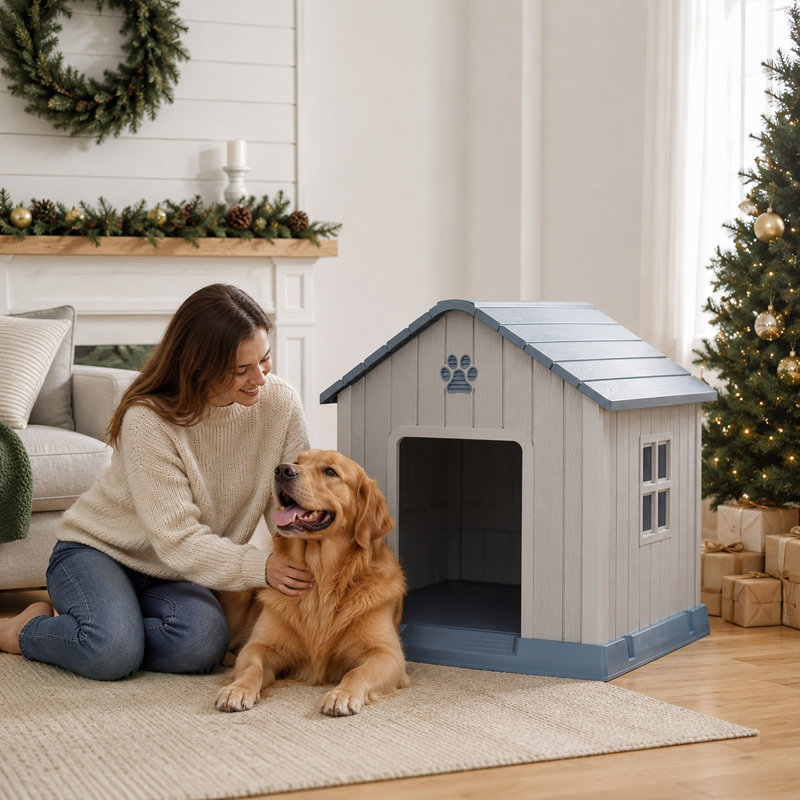 Dog House, Blue/Grey