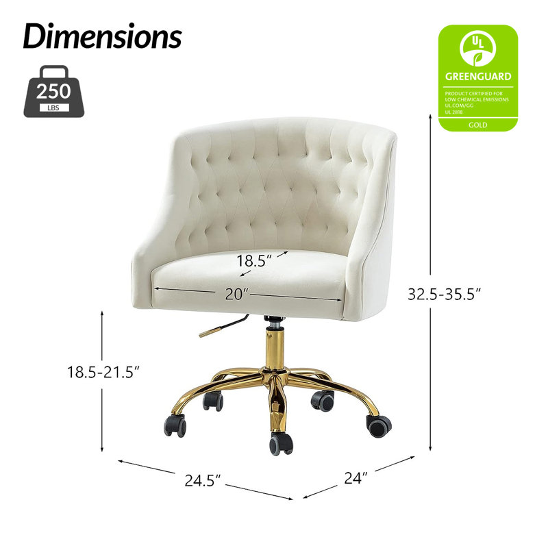 Kelly Clarkson Home Louise H Velvet Hand-Curated Task Chair