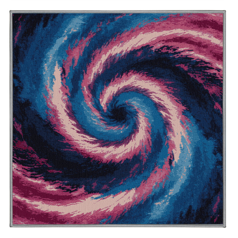 Tapis mauve lavable à la machine, Carré 8 pi