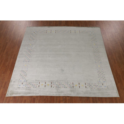 Tapis oriental vert sauge Gabbeh 9 x 10