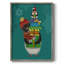 Cadeaux de Noël pingouin, reproduction encadrée - bois massif-19473356