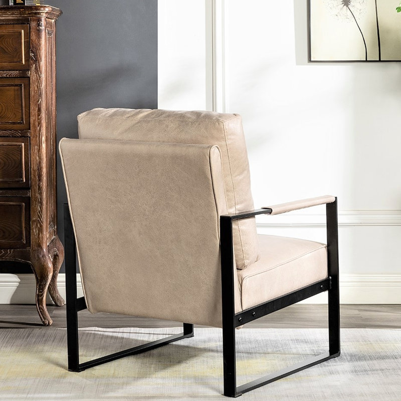 Chaise et cadre en microfibre Hillcrest, Chameau clair