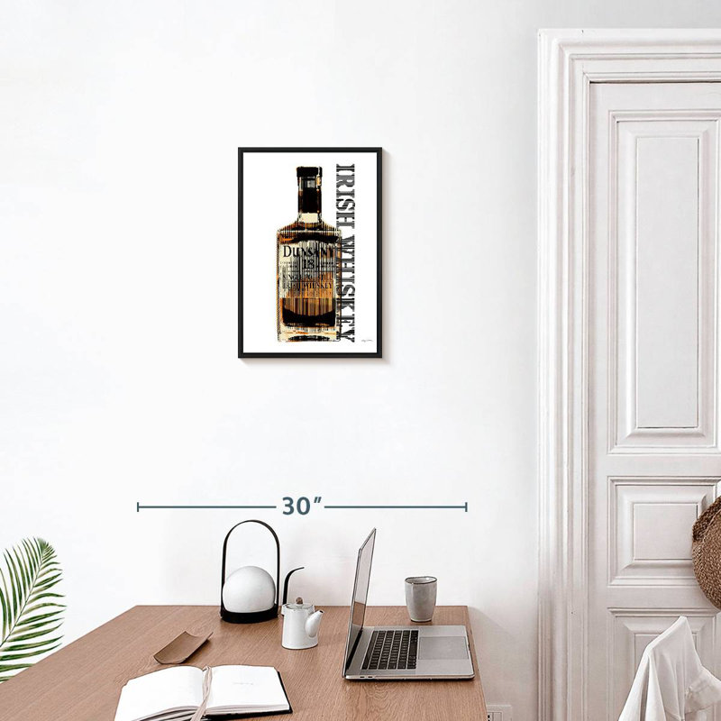Irish Whiskey, 13" X 19", Floating Frame Black