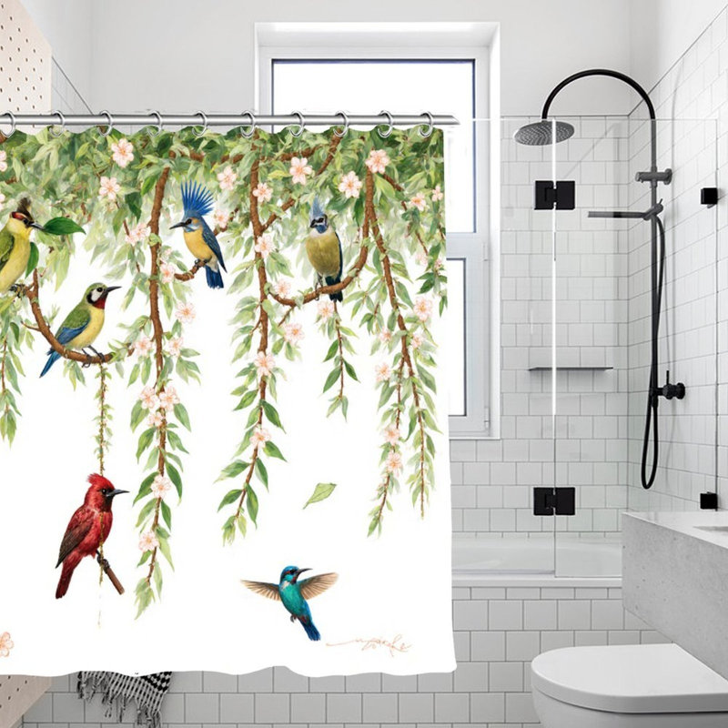 Rideaux de douche Spring Birds Floral, 71 × 71