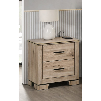 Table de chevet rustique avec charge USB