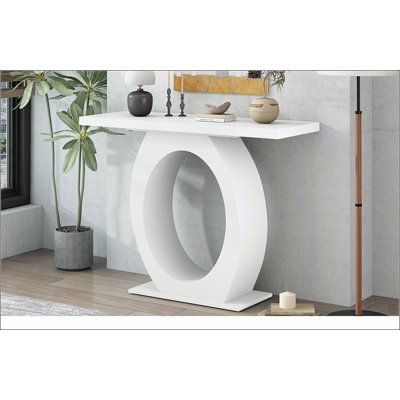 Mirod Stylish Modern Console Table with Egg-Shaped Base,Enhanced Stability and Durability,Sleek Design