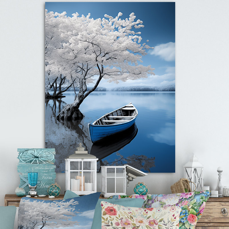 Bedran White Lake Silent Waters I sur impression sur toile, H 32 po x l 24 po x P 1 po