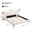 Très grand lit tapissier blanc très grand avec lumières et tablettes, idéal pour la détente nocturne-121074128-121074130