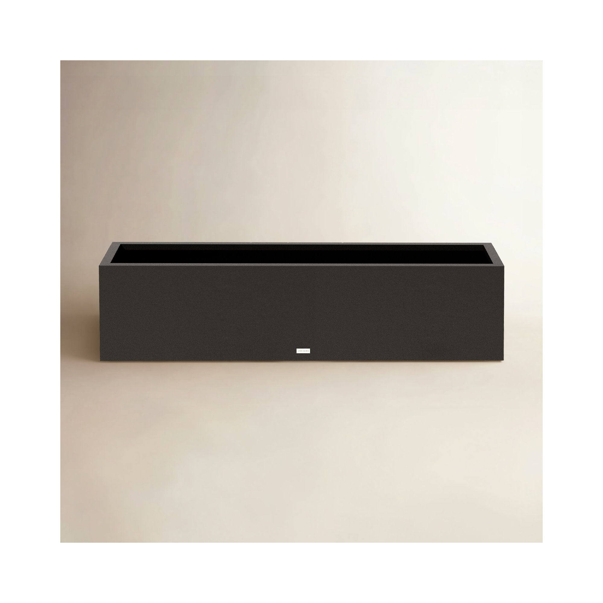 Metallic Series Handmade Metal Planter Box, Black, 16.25" H x 60" W x 15" D