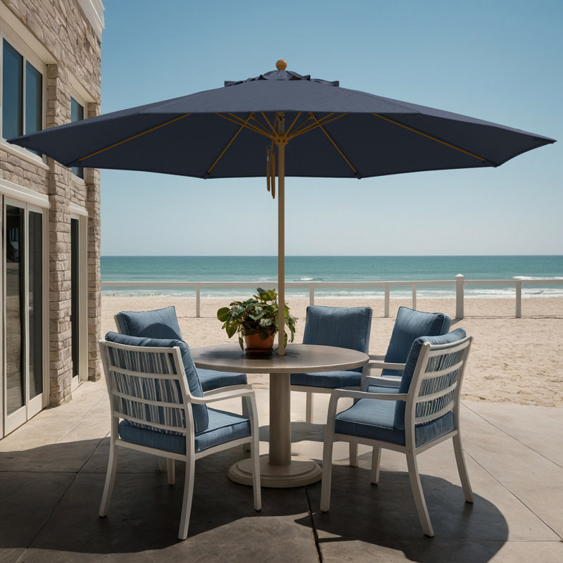Parasol en bois de teck 11 pi, Saphire