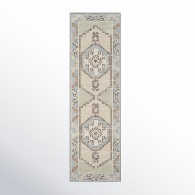 Fletcher Light Blue Beige Oriental Rug