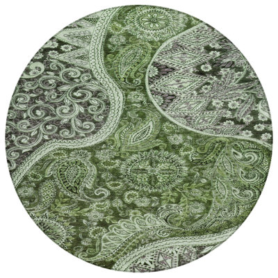 Carmina Green Washable Indoor-Outdoor Rug - 