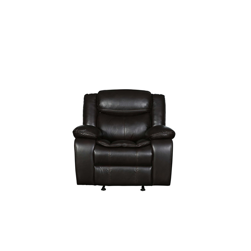 Fauteuil inclinable standard oscillant de 41 po Wyandotte, Cuir brun