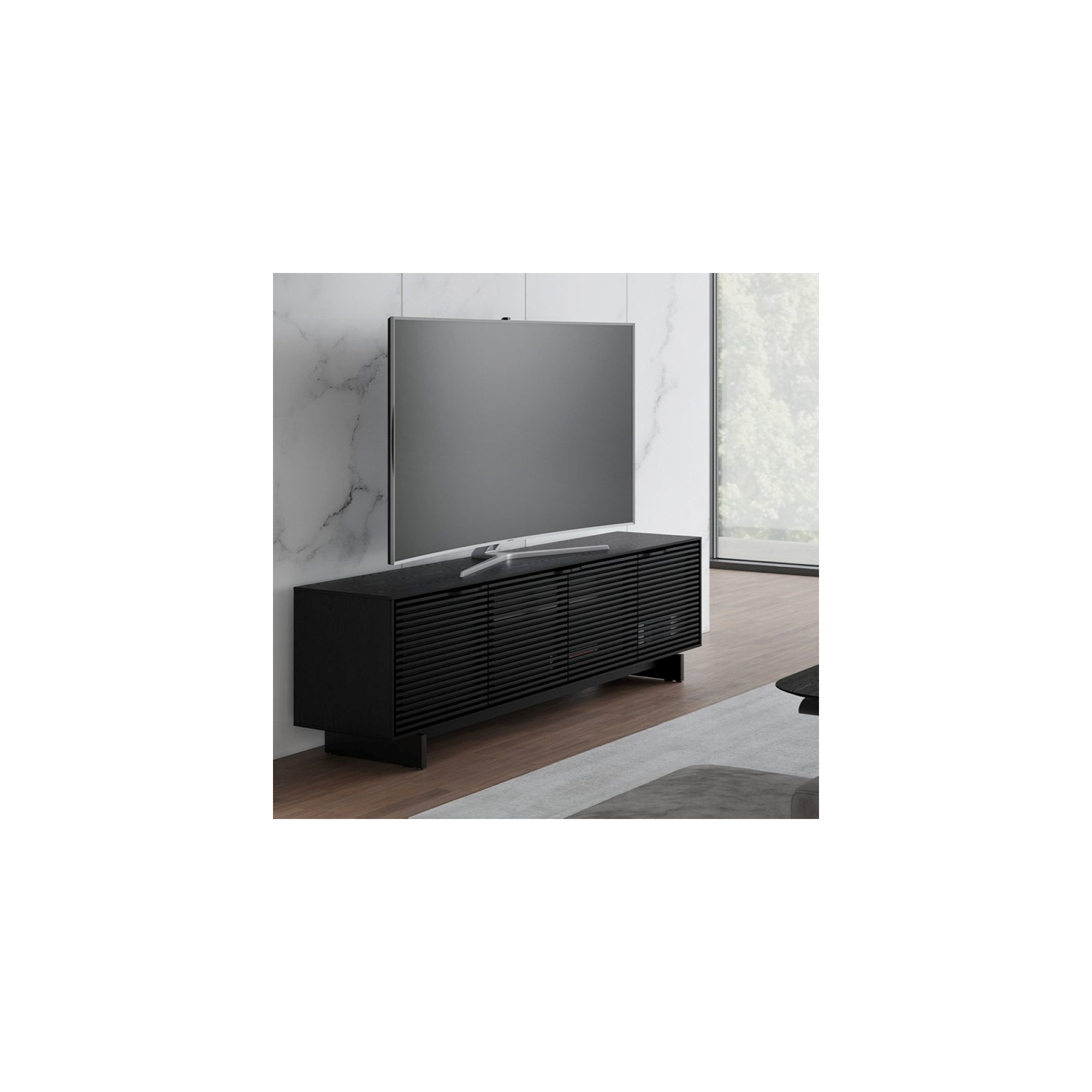 Align 81'' Media Console, 25"H x 81"W x 18"D, Ebonized Ash