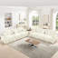 Canapé modulaire 2 pièces, siège 3 places +, accoudoirs évasés, volants amovibles, pieds fuselés, blanc beige, tissu chenille doux, dossier segmenté, coussin décoratif, différentes configurations pour appartement-158569938