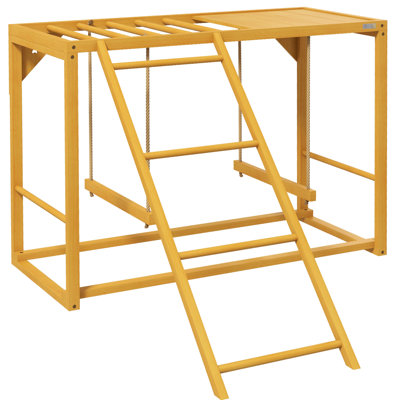 Balancelle en bois pour 3 à 4 poules. Fabrication en bois naturel. Améliore l'équilibre et la coordination de l'animal. Stable. 38,3 po de longueur x 43,02 po de largeur et 27,5 po de hauteur. Accessoire d'assemblage requis pour 3 à 4 personnes