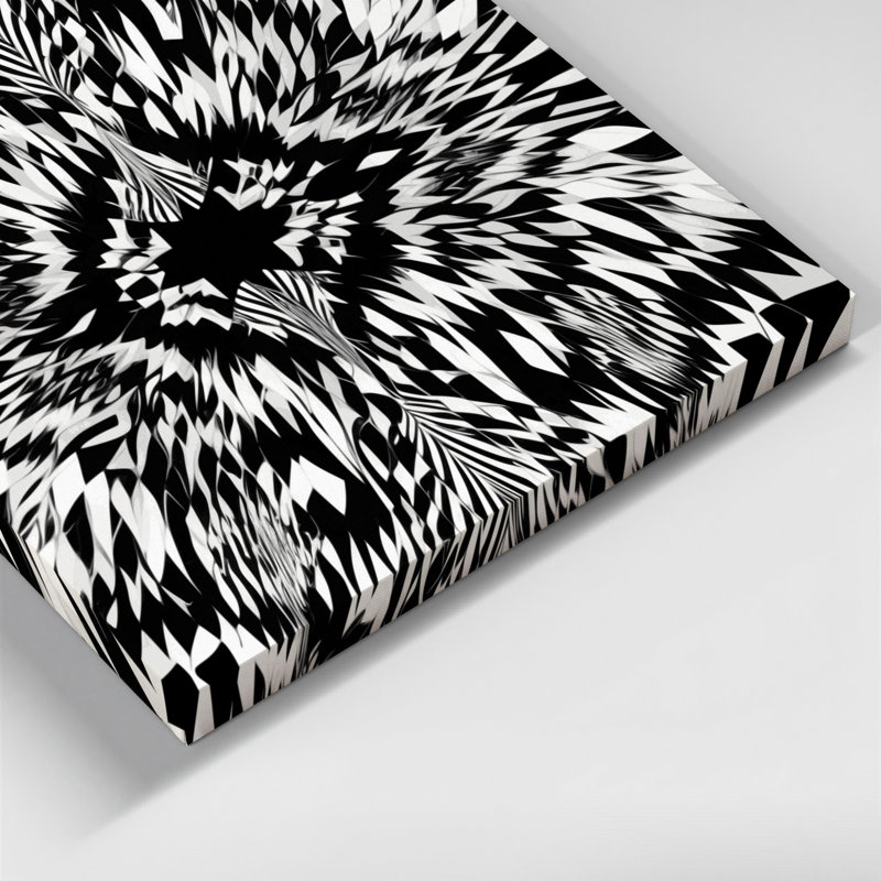 Op Art 1 Black Canvas Wall Art, 20" H x 24" W