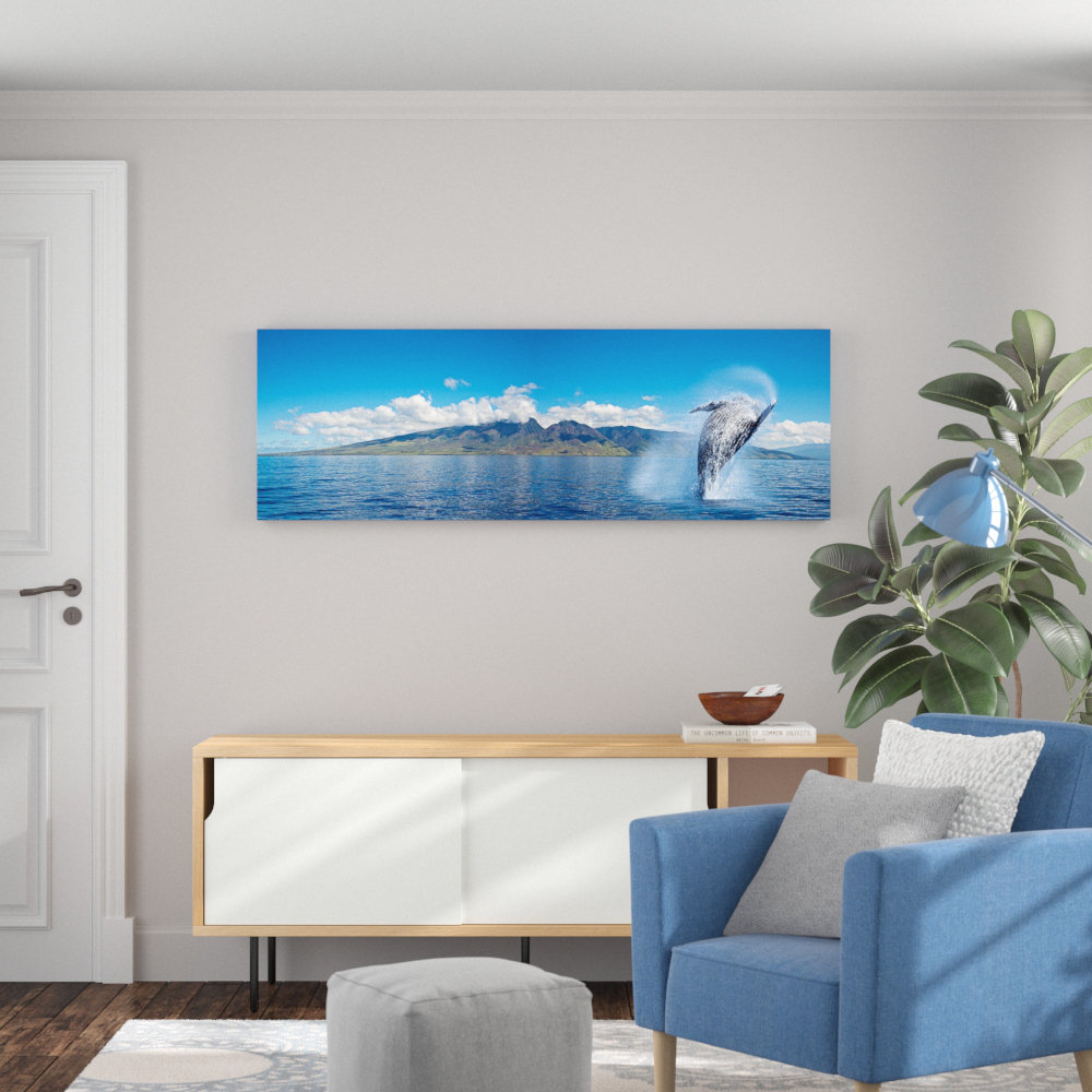 Breaching Humpback Whale by David Fleetham - Wrapped Canvas Photograph Print
