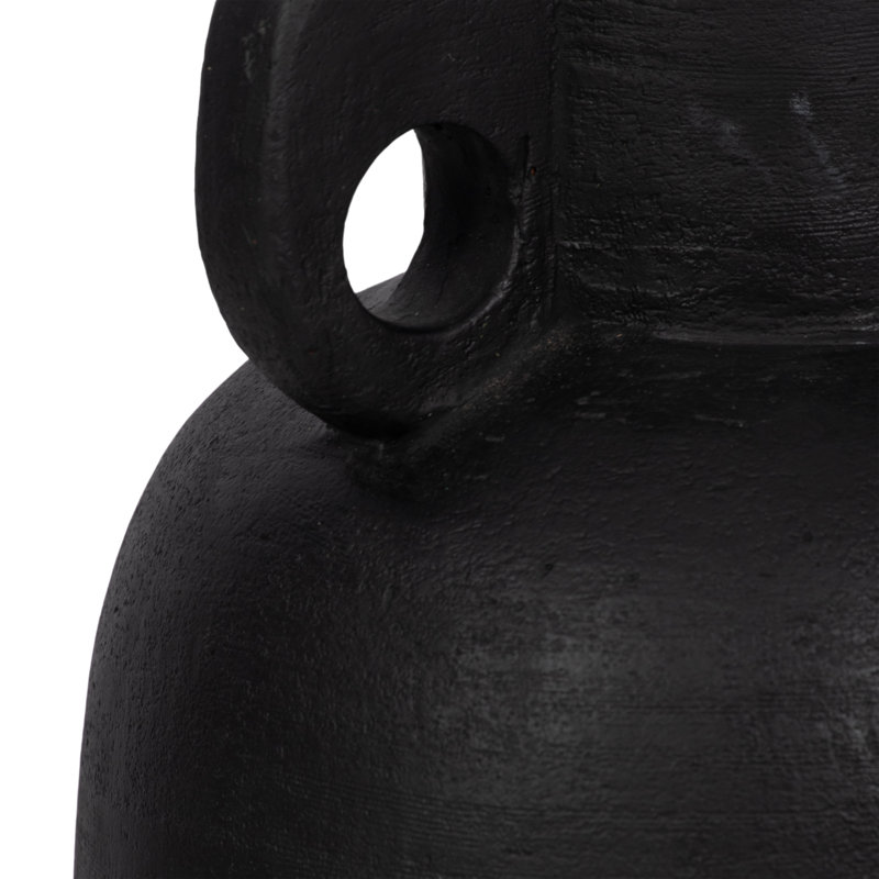 Keraun Modern Terracotta Pottery Vase with Handle - Minimalist Decorative Vessel in Sleek Sculptural Silhouette Made from Artisan Clay for Contemporary Home Decor and Stylish Shelf or Tabletop Display