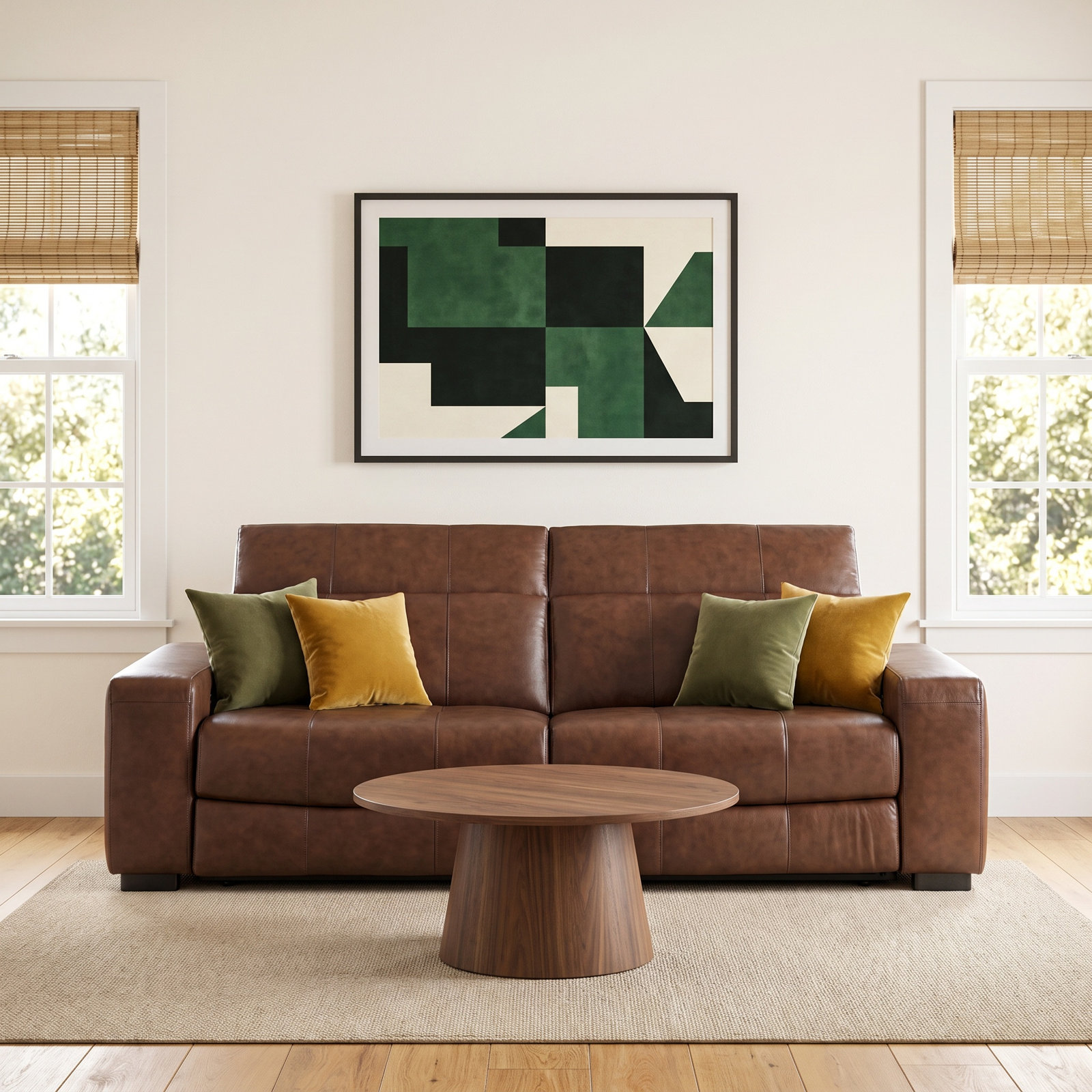 Rossi 90" Genuine Leather Modular Loveseat