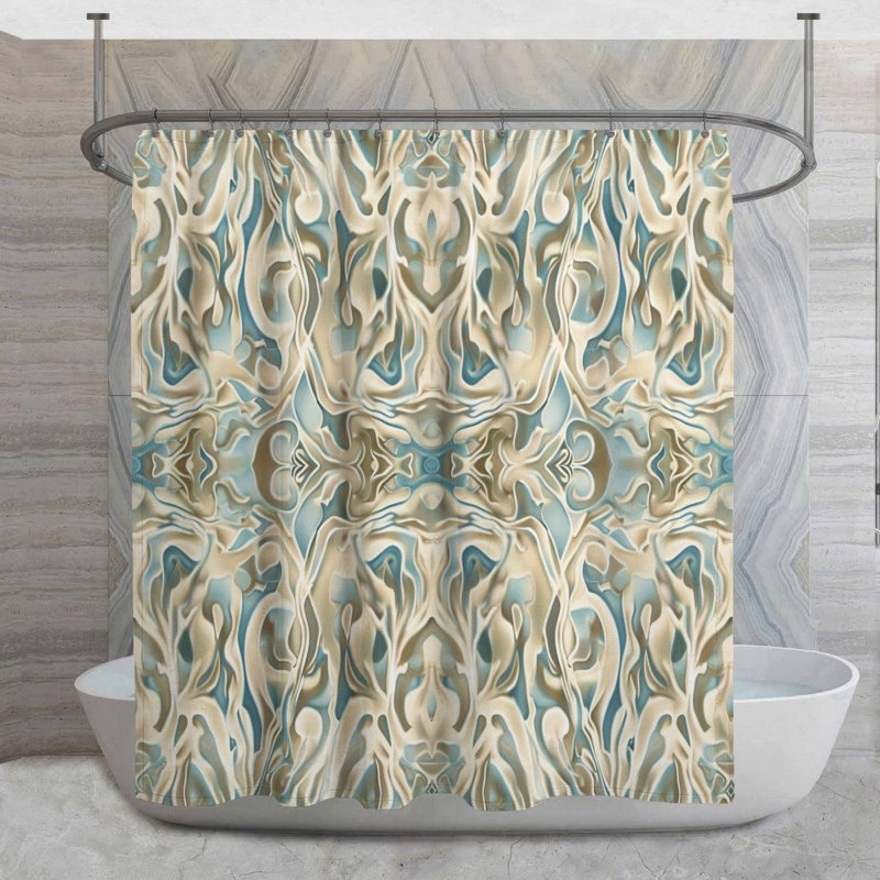 Rideau de douche à motif fluide, H 73 po x l 70 po