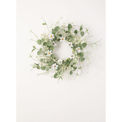 Couronne artificielle 18 'marguerite et eucalyptus 18'