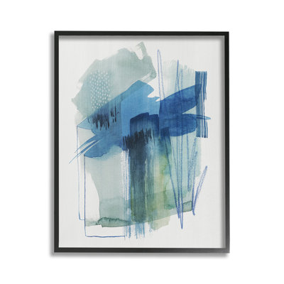 «Blue Scribbles Paint Single Photo Frame» par Grace Popp sur toile