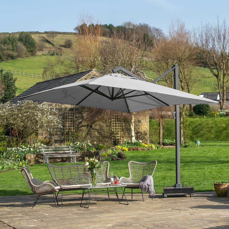 Batres 400cm X 300cm Rectangular Cantilever Parasol, Grey
