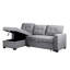 Canapé modulaire escamotable avec rangement en lin gris, rembourré de mousse pour accueillir les invités en lin et gris, divertissant les visiteurs-172658486