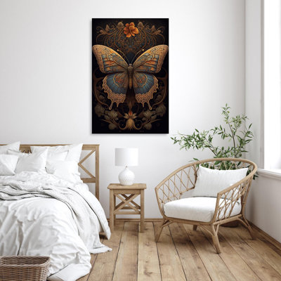 Hibiscus et papillon - impression sur toile tendue