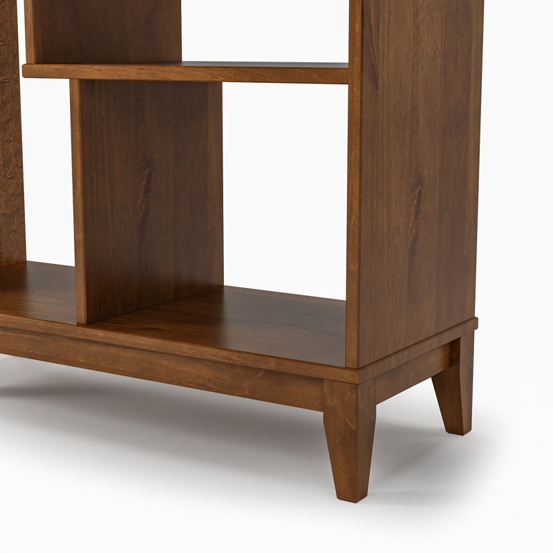 Geometrix Solid Wood Bookcase, Dark Pecan