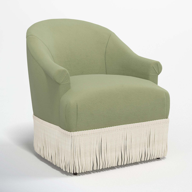 Fauteuil à oreilles Callie, Velours de printemps classique, Ivoire