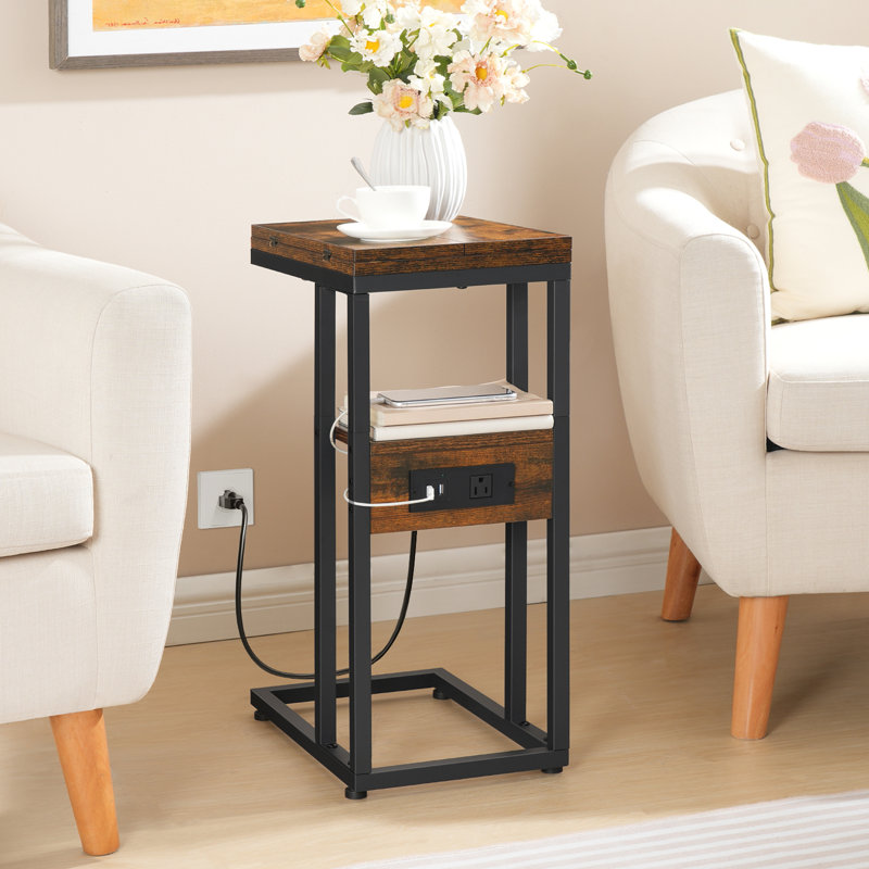 End Table with Built-In Outlets