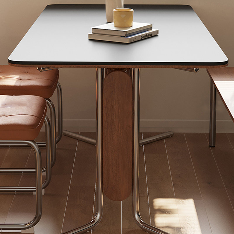 Table de salle à manger en fritté avec tablette de rangement, Noir, H 29,5 po x L 70,8 po x l 35,4 po