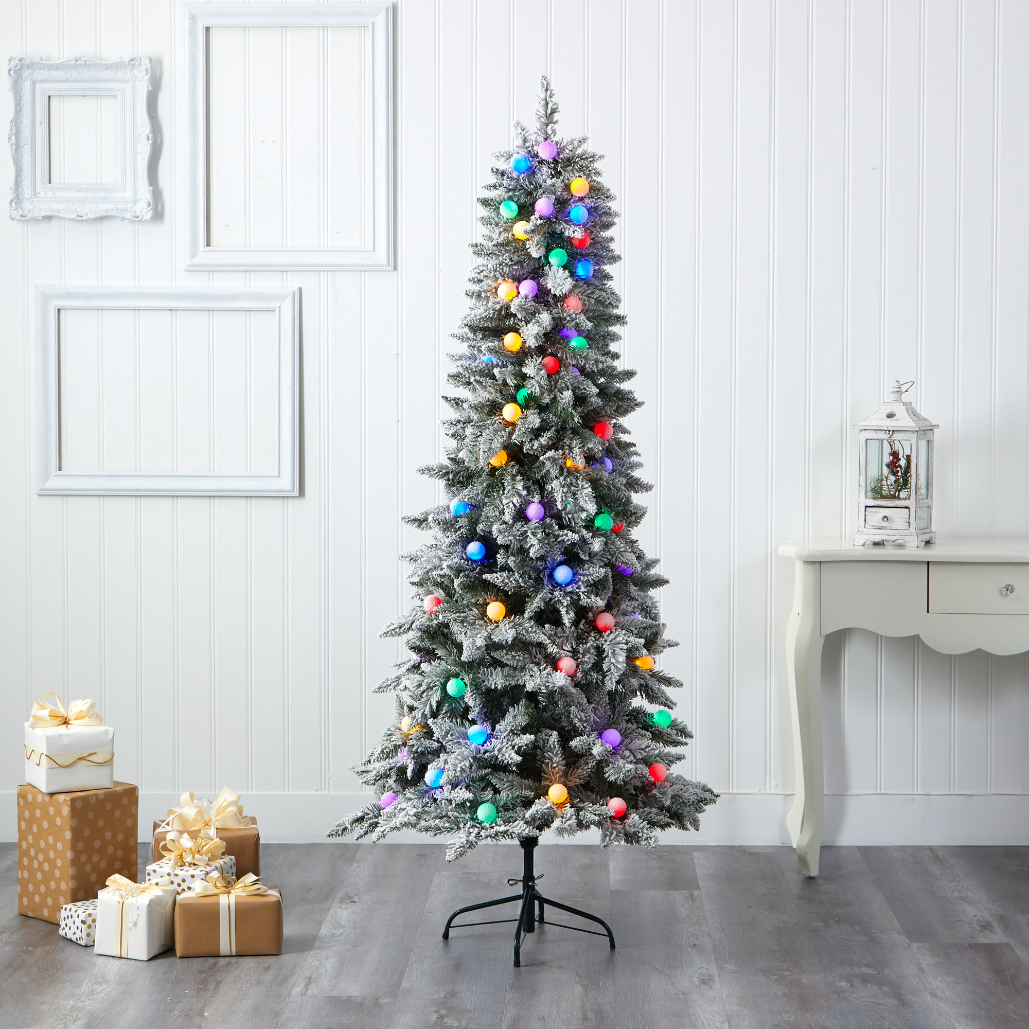 Artificial Fir Christmas Tree with Color & Clear Lights, 5' H