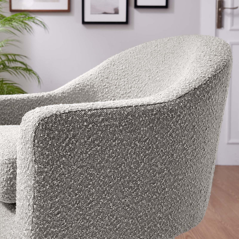 Modway Astral Boucle Fabric Swivel Chair, Taupe Polyester Blend